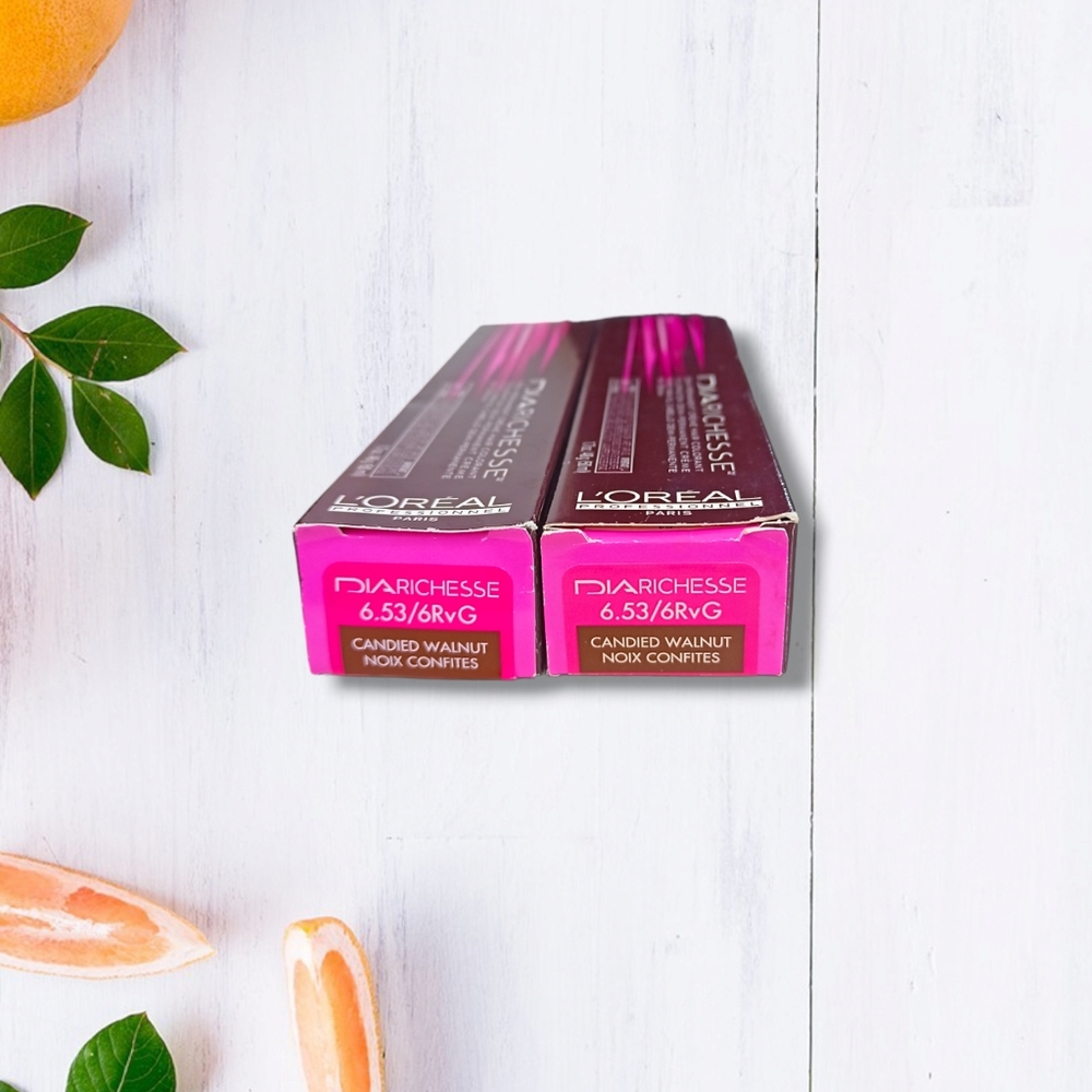 L'Oreal Professionnel DIARichesse 2 Tubes Ammonia-Free 6.53/6RVG Candied Walnut